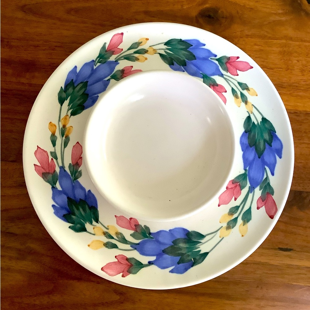 Handmade pottery, chip and dish serving tray